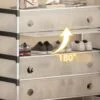 NEW Залізна вішалка для одягу + підставка для взуття 2 в одному 4 полиці Бежева з металу і пластику