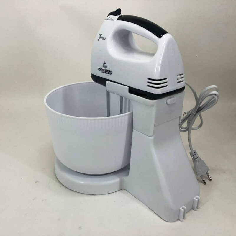 Миксер Crownberg CB-7320 ручний з підставкою та чашею 2л 300 Вт на 7 швидкостей