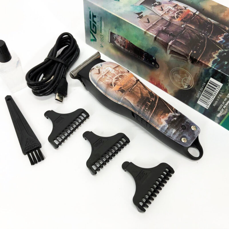 Професійний триммер VGR V-953 для стрижки волосся та бороди з насадками