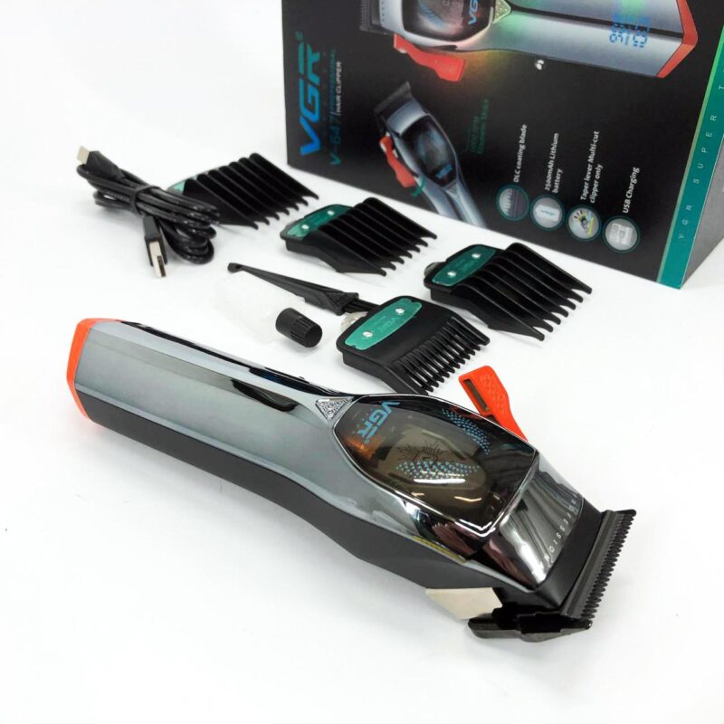 Машинка для стрижки волосся VGR V-647 з акумулятором та насадками для швидкої стрижки вдома.