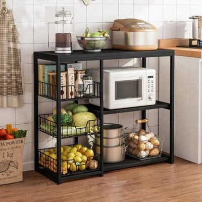 Кухонна полиця - органайзер XS-W56B 80х30х80см для зберігання предметів на кухні та в інших приміщеннях