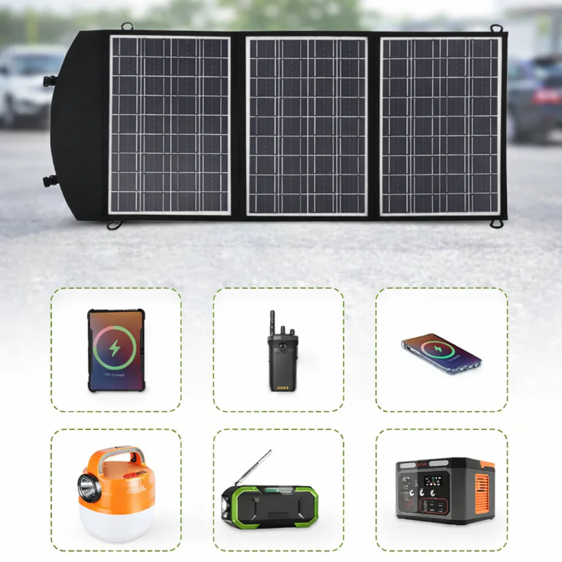 Складна Сонячна Панель 100w Портативна сонячна панель на 3 секції USB 100W компактність та універсальність для подорожей