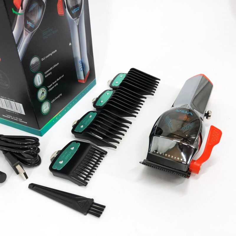 Машинка для стрижки волосся VGR V-647 з акумулятором та насадками для швидкої стрижки вдома.