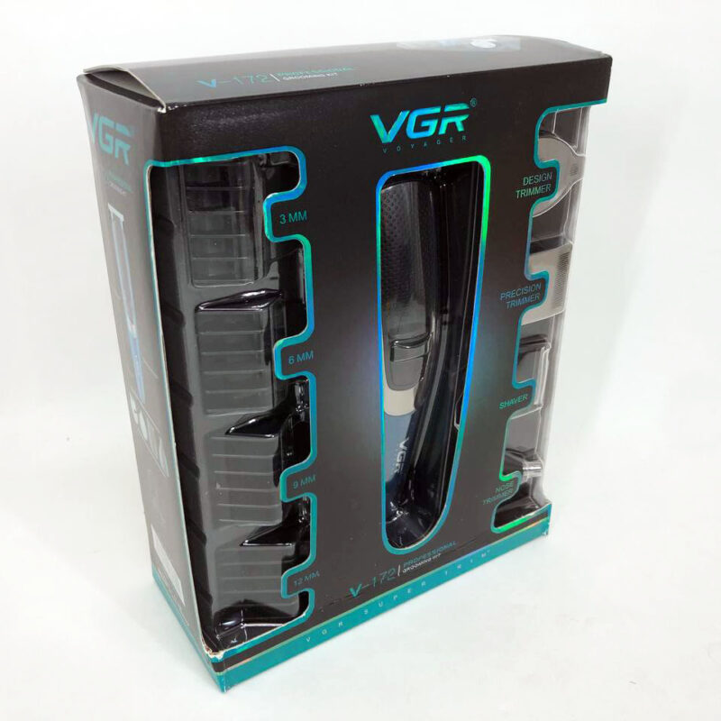 Машинка триммер 4в1 VGR V-172 для стрижки волосся з USB зарядкою та електробритвою для голови