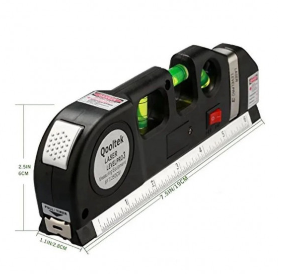 Лазерний рівень FIXIT Laser Level Pro 3 з вбудованою рулеткою для точних вимірювань