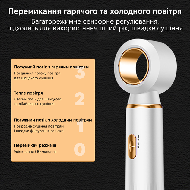 Фен для волосся 3 в 1 AND LY-945 — швидке сушіння, укладання та завивка в одному пристрої.