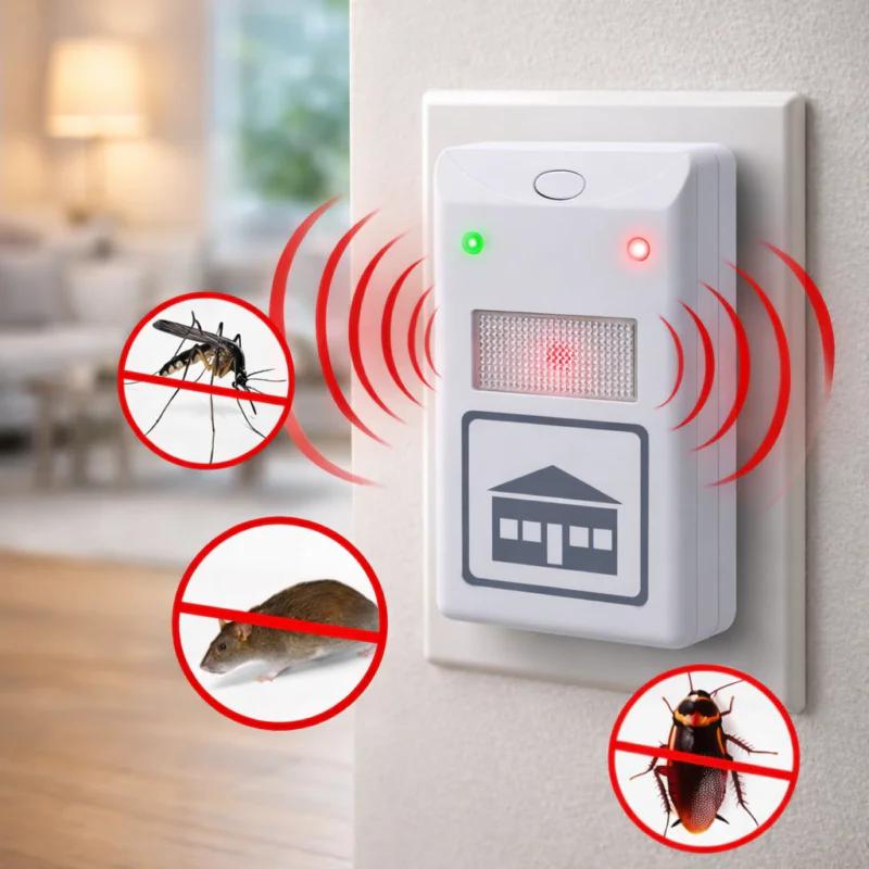Електромагнітний відлякувач RIDDEX PLUS тарганів, гризунів, комах Pest Repelling Aid ультразвуковий 200 кв. м 4 Вт