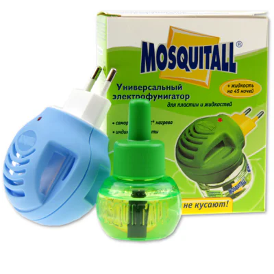 Mosquitall комплект від комарів прилад + рідина 45 ночей універсальний захист без запаху автоматичний захист