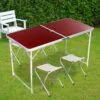 98872280837398_e57d938a65 Стіл Folding Table 120*60*70 для пікніка з 4 стільцями, коричневий, просте складання, великий розмір для 6-8 осіб