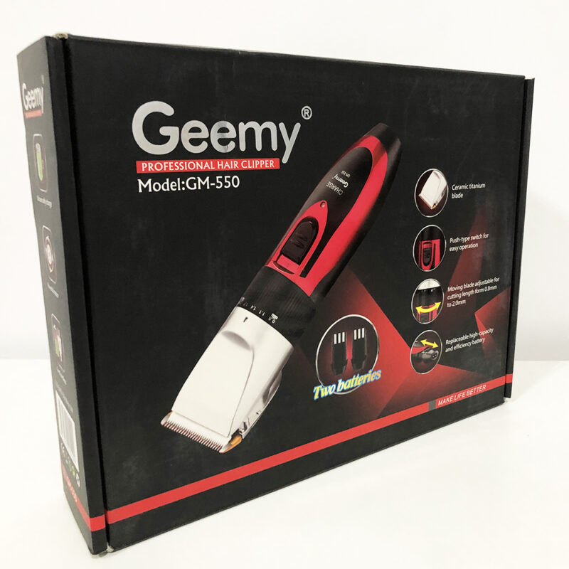 Професійна машинка для стрижки волосся GEMEI GM-550 з двома акумуляторами для ідеальної стрижки