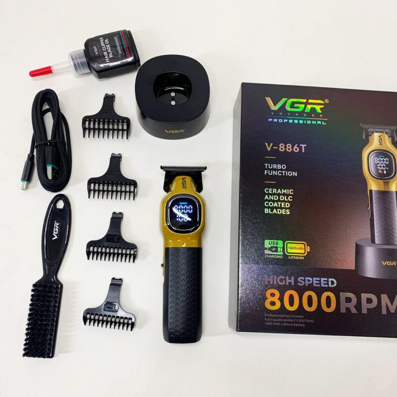 Тример для волосся VGR V-886T GOLD 8000RPM 4 насадки — ідеальний помічник для точної стрижки
