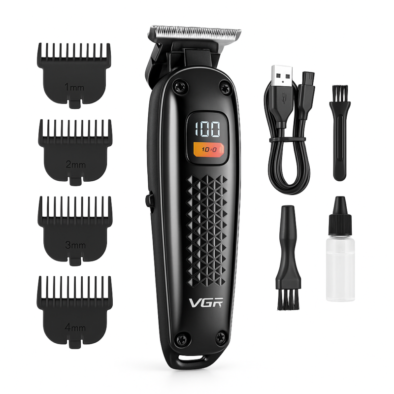 Машинка для стрижки волосся VGR V-972 — акумуляторний триммер з насадками для професіоналів