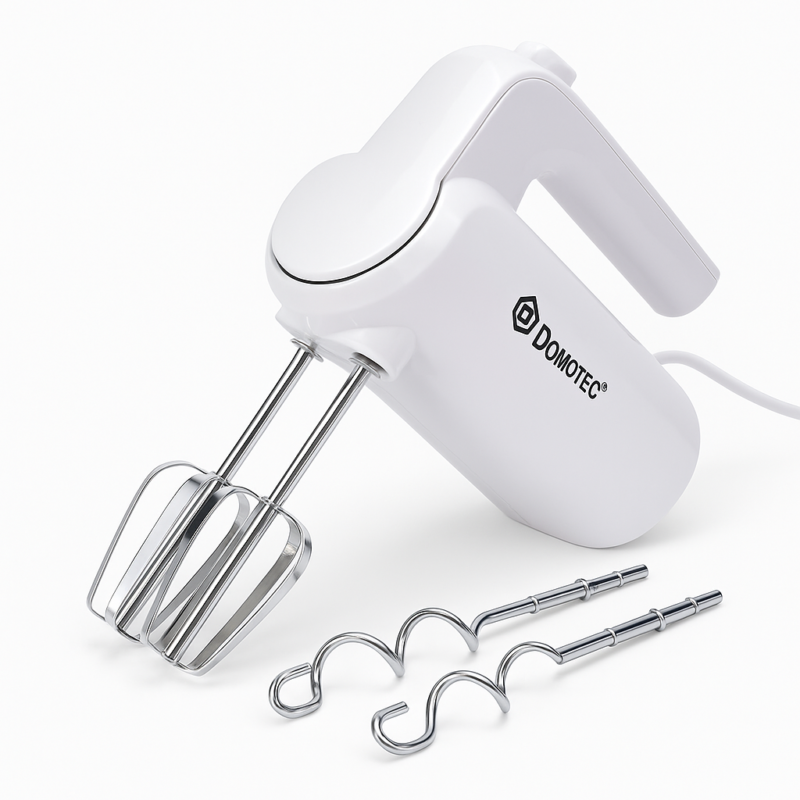 Ручний міксер Domotec R.6653W з насадками 5 швидкостей 800 Вт білий