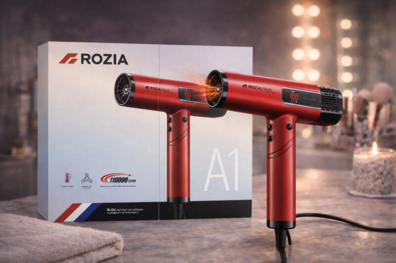 Фен ROZIA A1 Professional Hair Dryer — швидке та дбайливе сушіння волосся для професіоналів.
