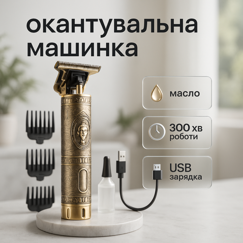 Машинка для стрижки волосся Shuke SK-8017 — професійний триммер для бороди з автономною роботою до 300 хвилин.