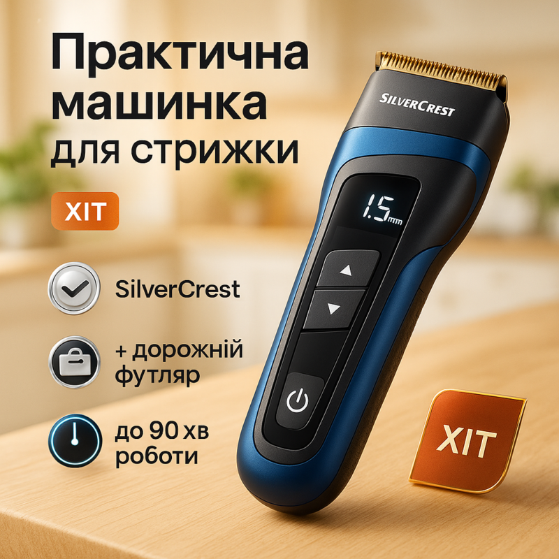 Машинка для стрижки волосся Silver Crest SHBSP 800 A1 з подвійним живленням для зручного догляду