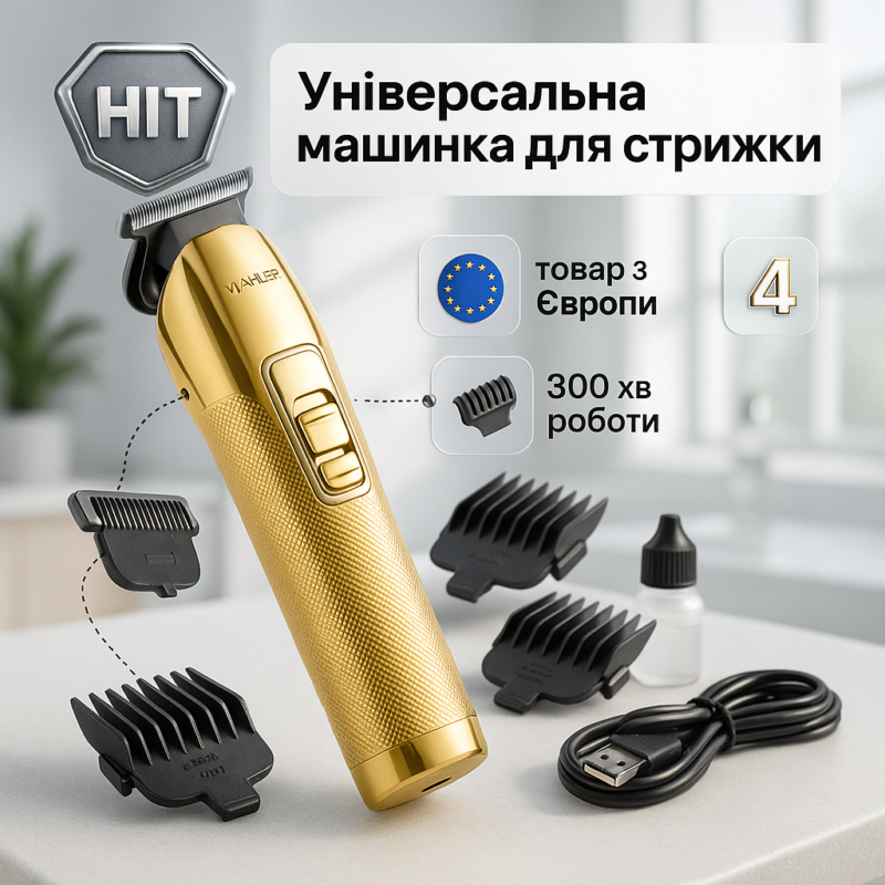 Машинка для стрижки волосся Adler AD-2836G з тривалою автономністю.