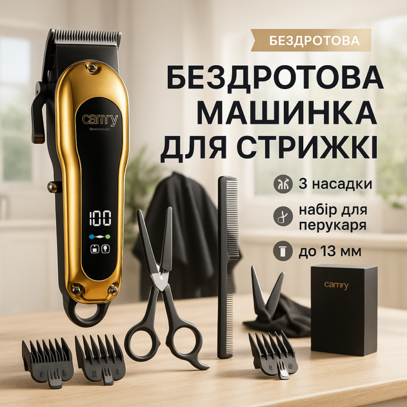 Машинка для стрижки волосся Camry CR 2844 — бездоганний вигляд і впевненість у собі.