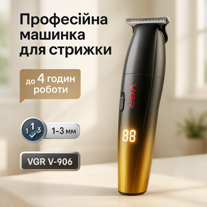 Машинка для стрижки волосся VGR V-906 тример для окантовки та стрижки бороди.