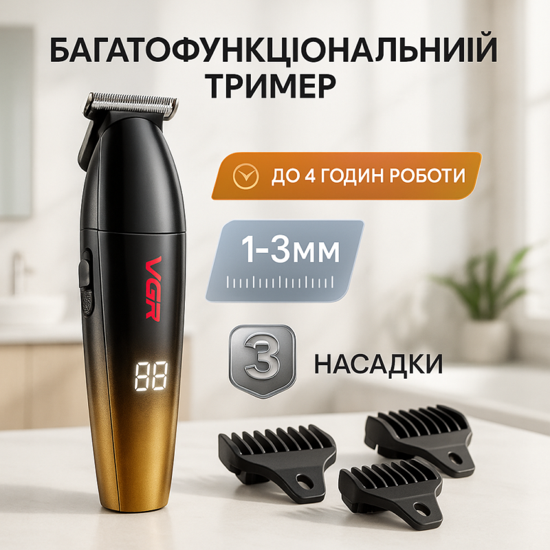 Машинка для стрижки волосся VGR V-906 тример для окантовки та стрижки бороди.