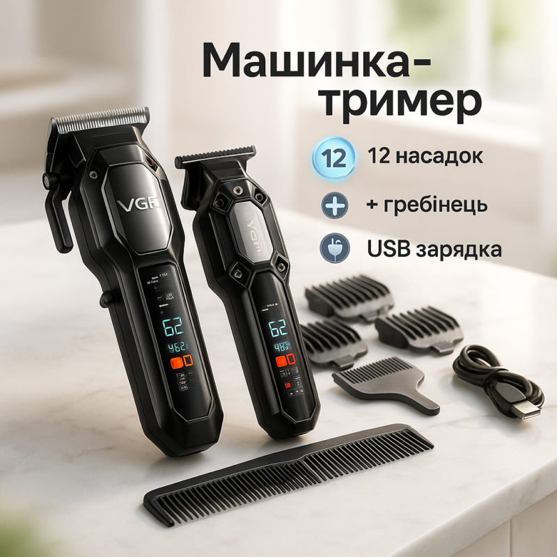 Комплект 2 до 1 VGR V-600 V-900 — точність і комфорт для стрижки в будь-яких умовах.