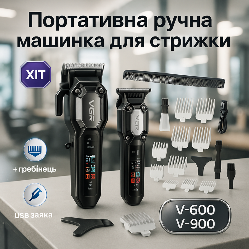 Комплект 2 до 1 VGR V-600 V-900 — точність і комфорт для стрижки в будь-яких умовах.