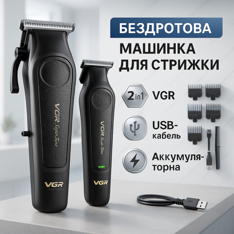 Комплект VGR 2 в 1 V-197 V-995 — стильний набір для догляду за волоссям без обмежень.