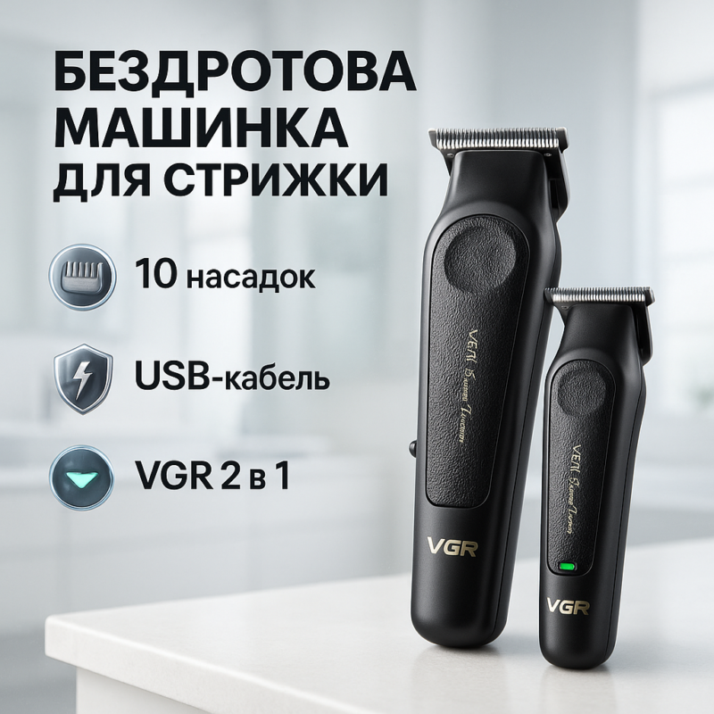Комплект VGR 2 в 1 V-197 V-995 — стильний набір для догляду за волоссям без обмежень.
