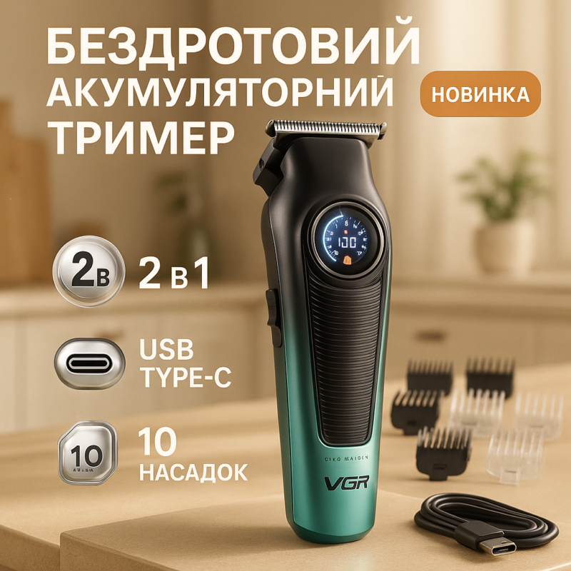 Комплект VGR 2 в 1 V-196 & V-996 GOLD — універсальний набір для догляду за волоссям.