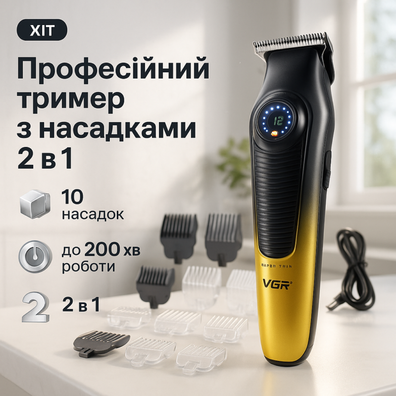 Комплект VGR 2 в 1 V-196 V-996 GOLD — стильне рішення для догляду за волоссям