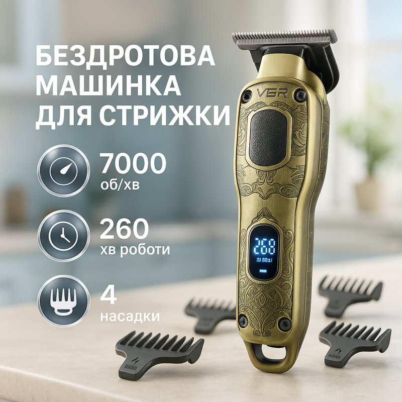 Тример VGR V-954 — ефективний інструмент для ідеальної стрижки волосся в будь-яких умовах.