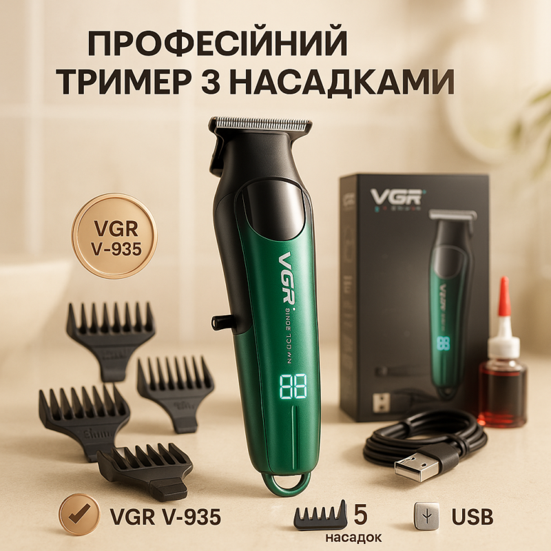 Тример VGR V-935 GREEN — ідеальний вибір для професіоналів та домашнього використання.