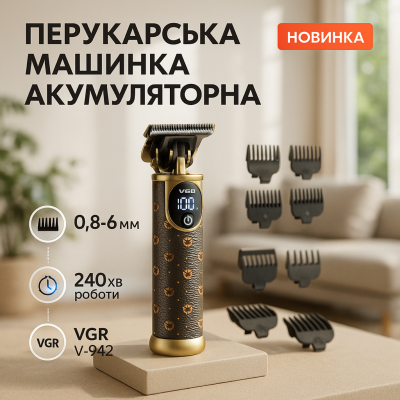 Тример VGR V-942 — потужний інструмент для стильних зачісок без зусиль.