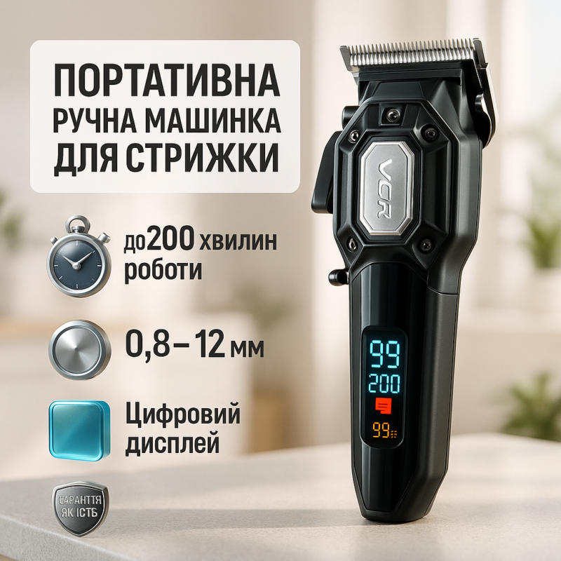 Акумуляторна машинка для стрижки VGR V-600. Потужність і точність для ідеальних зачісок.