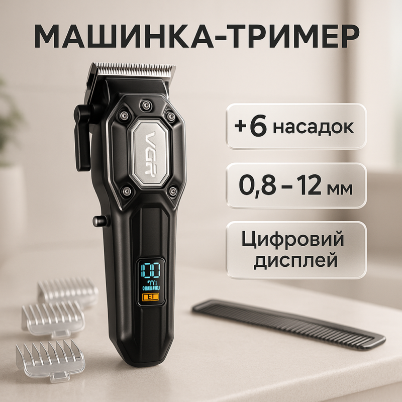 Акумуляторна машинка для стрижки VGR V-600. Потужність і точність для ідеальних зачісок.