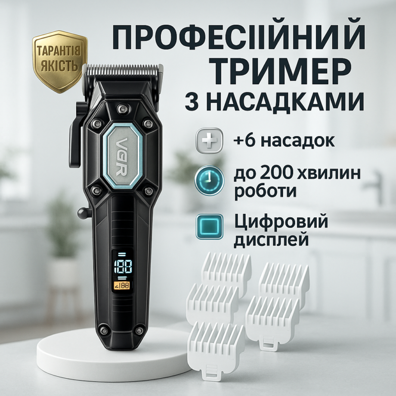 Акумуляторна машинка для стрижки VGR V-600. Потужність і точність для ідеальних зачісок.