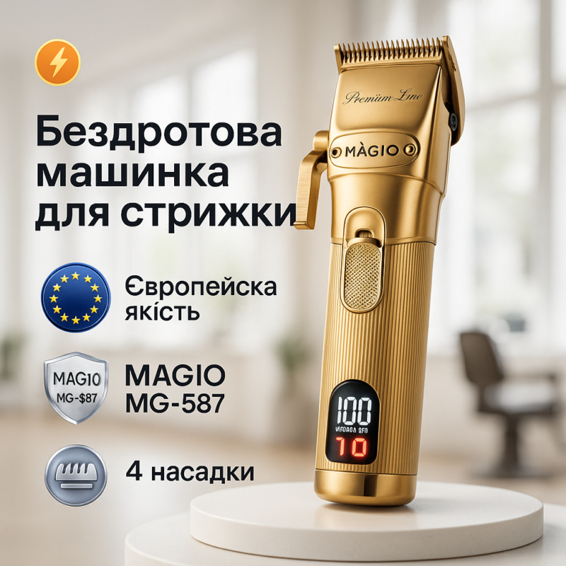 Машинка для стрижки волосся MAGIO MG-587 — професійний інструмент для бездоганного вигляду.
