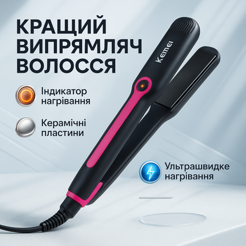 Щипці KEMEI KM-2116 для волос гофре 45Вт з керамічним покриттям