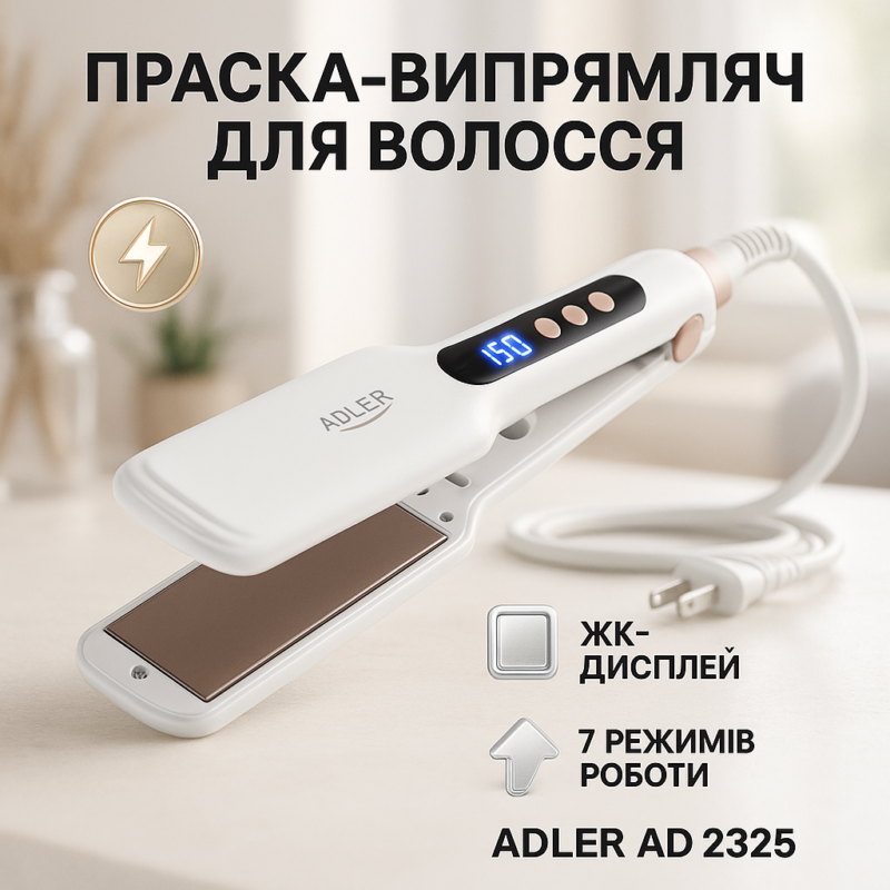 Adler AD 2325 | Випрямлювач з широкими керамічними пластинами та регулюванням температури