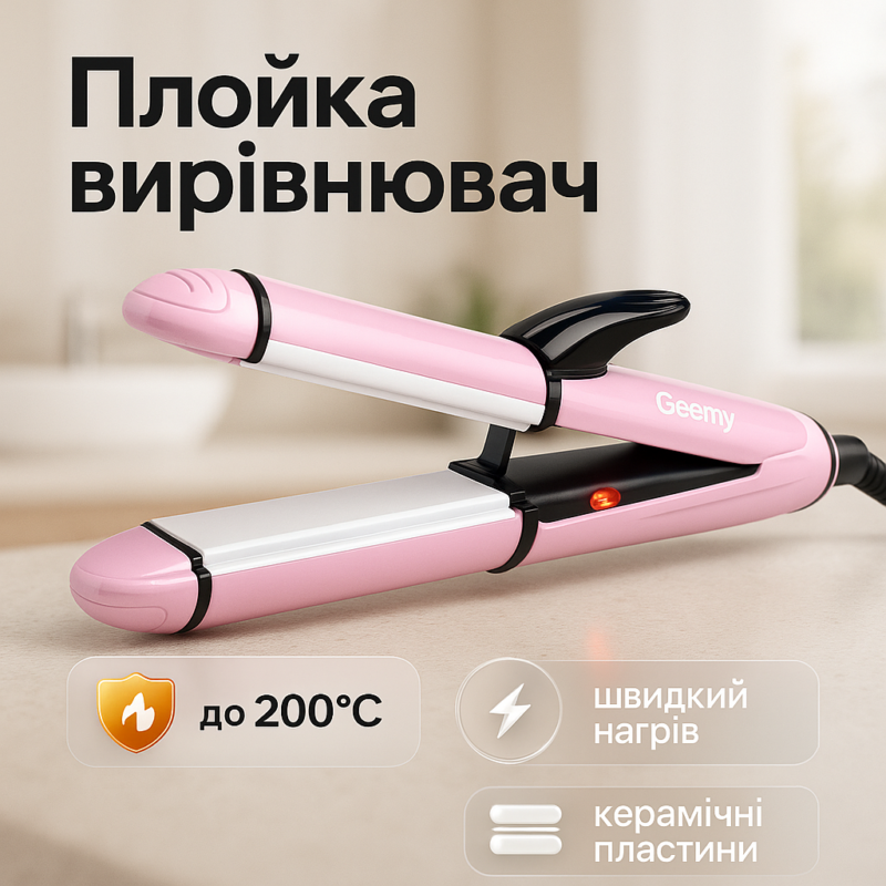 Щипці Gemei GM-2966 3 в 1 - універсальний стайлер для волосся з швидким нагрівом та трьома функціями