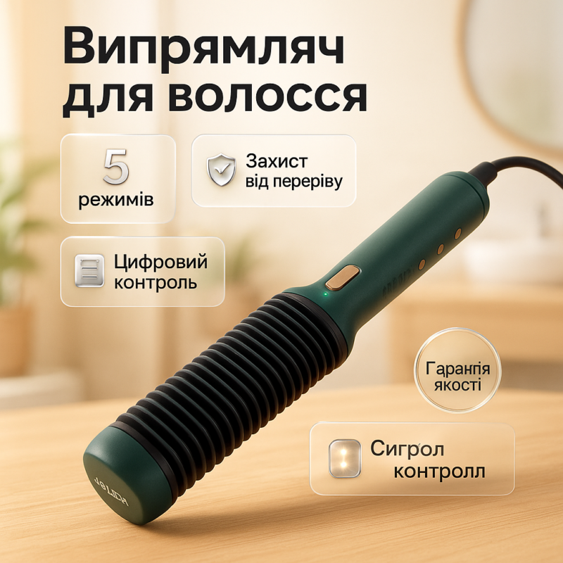 Щетка-выпрямитель ADLER AD-2324 з 5 температурними режимами для безпечного випрямлення волосся