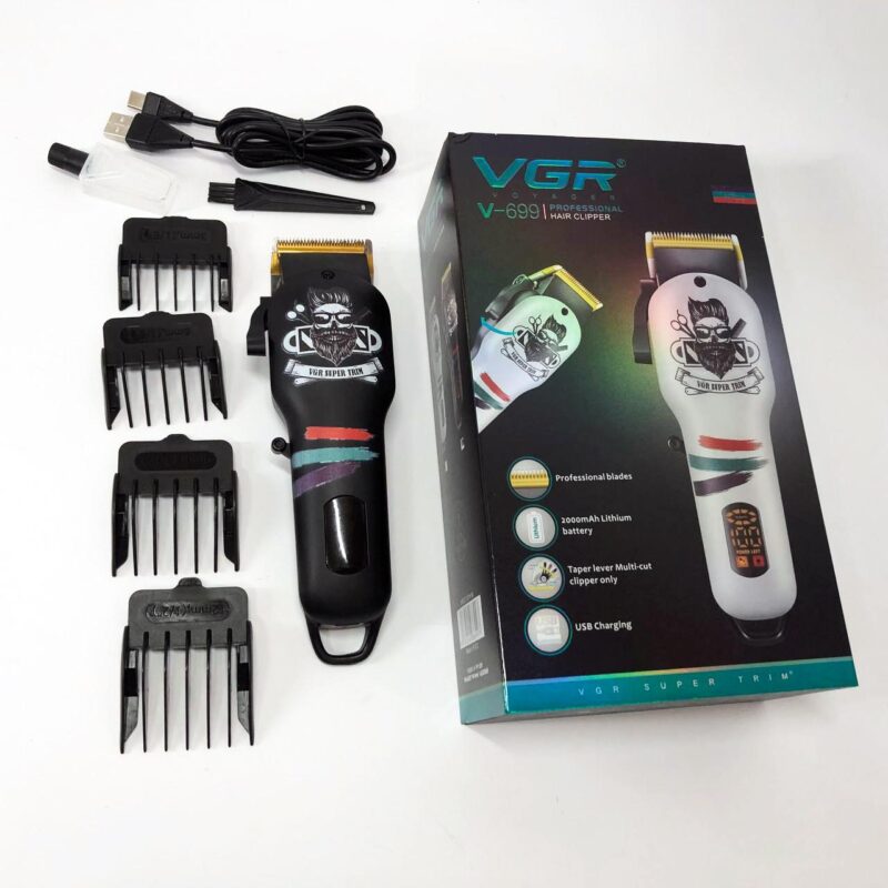 Машинка для стрижки волосся та бороди VGR V-699 з LED дисплеєм для професійного використання
