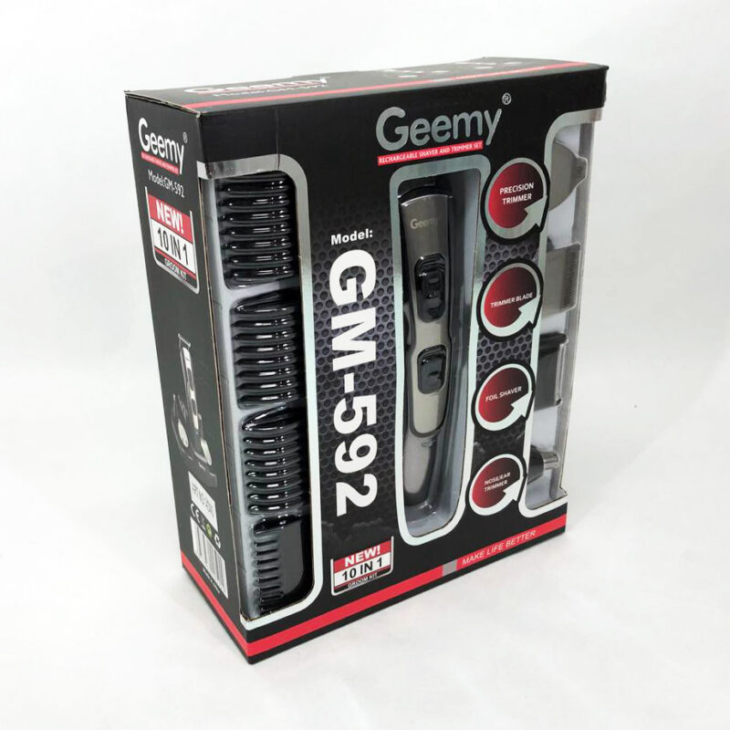 Машинка для стрижки GEMEI GM-592 10в1 — ідеальне рішення для догляду за зовнішністю.