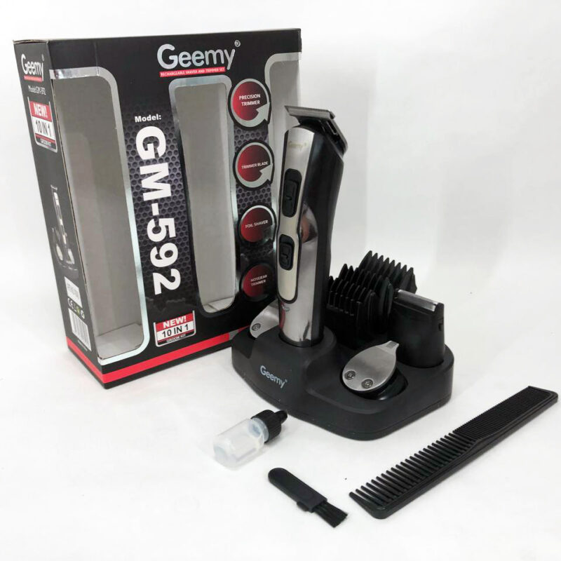 Машинка для стрижки GEMEI GM-592 10в1 — ідеальне рішення для догляду за зовнішністю.