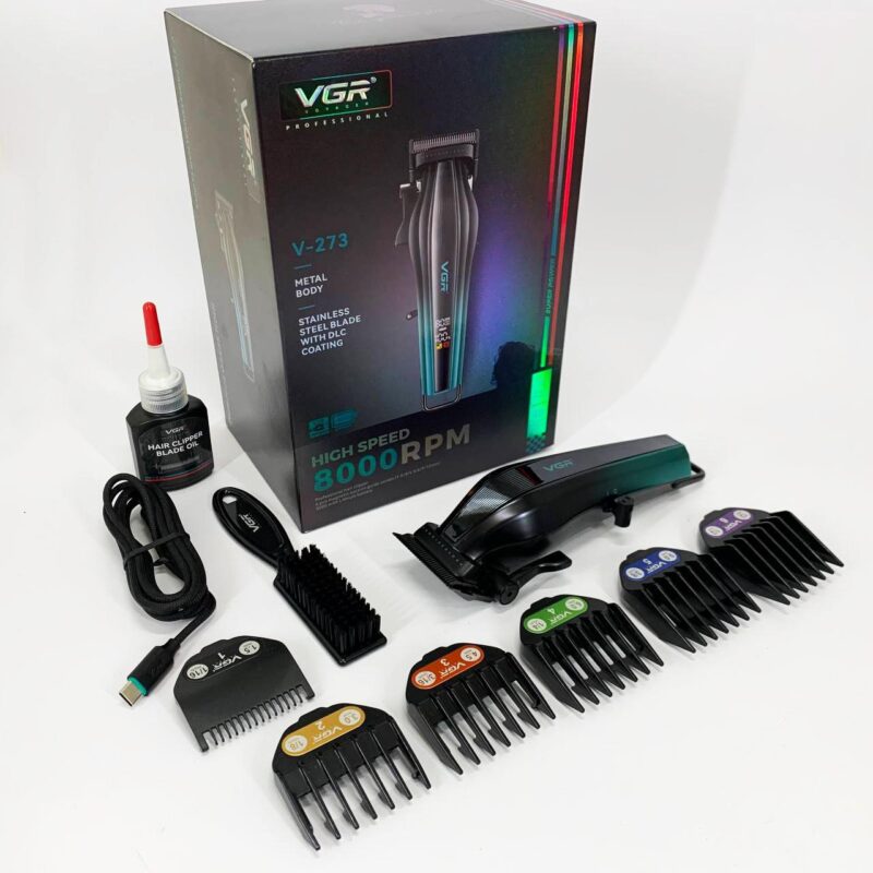 Акумуляторна машинка для стрижки VGR V-273 GREEN з високою потужністю для професійного використання