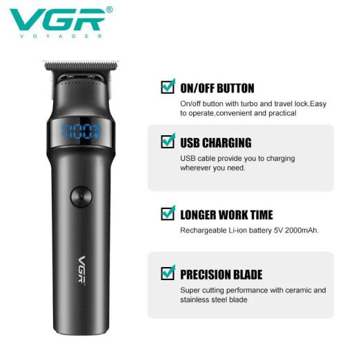 Машинка для стрижки волосся VGR V-987 BLACK для точності та зручності стрижки.