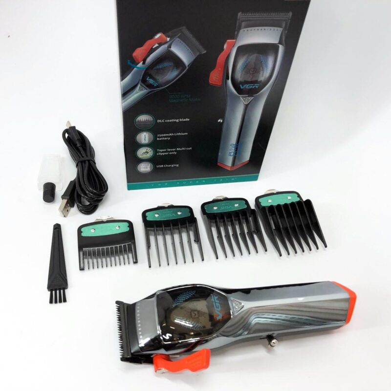 Машинка для стрижки волосся VGR V-647 з акумулятором та насадками для швидкої стрижки вдома.