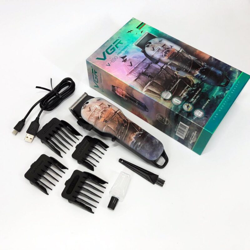 Акумуляторна машинка для стрижки VGR V-690 з USB зарядкою для професіоналів.