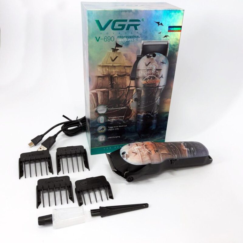 Акумуляторна машинка для стрижки VGR V-690 з USB зарядкою для професіоналів.