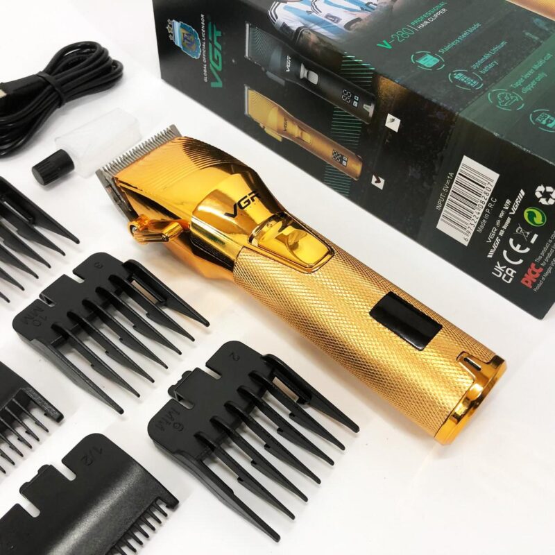 Акумуляторна машинка для стрижки волосся VGR V-280 з дисплеєм та насадками якісна.